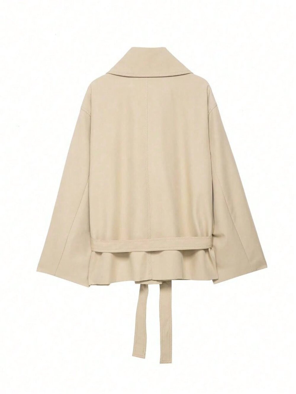 Khaki Casual Women's Elegant Street Style Trench Coat - Picture 9 of 9